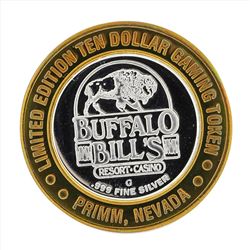 .999 Silver Buffalo Bills Resort Casino $10 Casino Gaming Token Limited Edition