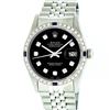 Image 1 : Rolex Mens Stainless Steel Sapphire and Diamond Datejust Wristwatch