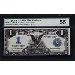 1899 $1 Black Eagle Silver Certificate Note PMG About Uncirculated 55