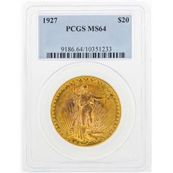 1927 $20 St. Gaudens Double Eagle Gold Coin PCGS MS64
