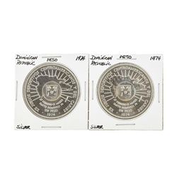 Set of (2) 1974 Dominican Republic Silver Coins