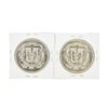 Image 2 : Set of (2) 1974 Dominican Republic Silver Coins