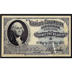 1893 World's Columbian Exposition Ticket