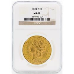 1894 $20 Liberty Head Double Eagle Gold Coin NGC MS62