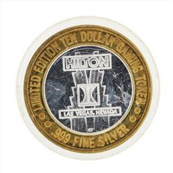 .999 Silver Hilton Las Vegas $10 Casino Gaming Token Limited Edition