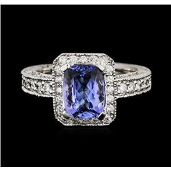 14KT White Gold 1.54ct Tanzanite and Diamond Ring