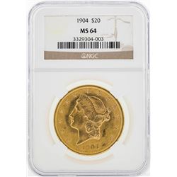 1904 $20 Liberty Head Double Eagle Gold Coin NGC MS64