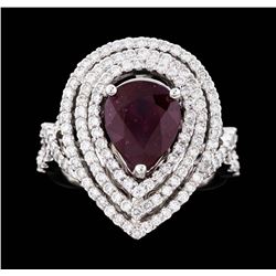 18KT White Gold 3.30ct Ruby and Diamond Ring