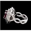 Image 3 : 18KT White Gold 3.30ct Ruby and Diamond Ring