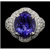 Image 1 : 18KT White Gold 7.17ct Tanzanite and Diamond Ring