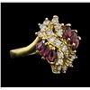 Image 1 : 14KT Yellow Gold 1.00ctw Ruby and Diamond Ring