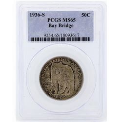 1936-S San Francisco - Oakland Bay Bridge Opening Half Dollar Coin PCGS MS65
