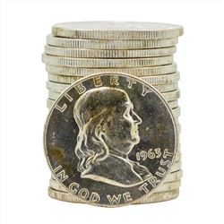 Roll of (20) 1963-D Brilliant Uncirculated Franklin Half Dollar Silver Coins