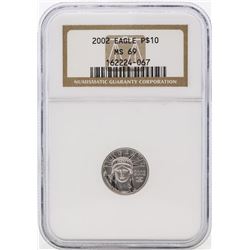 2002 $10 American Platinum Eagle Coin NGC MS69