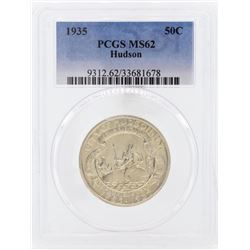 1935 Hudson Commemorative Half Dollar Coin PCGS MS62
