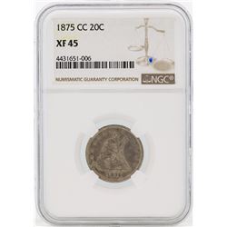 1875-CC Seated Liberty Twenty Cent Piece Coin NGC XF45