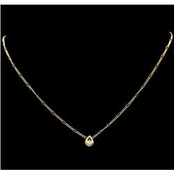 14KT Yellow Gold 0.13ct Diamond Drop Pendant with Chain