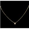 Image 1 : 14KT Yellow Gold 0.13ct Diamond Drop Pendant with Chain