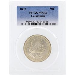 1893 Columbian Centennial Commemorative Half Dollar Coin PCGS MS63