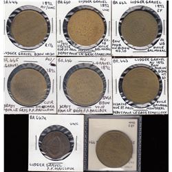 Br 640-646.  Eight different Ludger Gravel tokens.