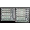 Image 1 : Bank of Canada $1, 1954, Devil's Face - Lot of 9 Consecutive