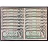 Image 1 : Bank of Canada $1, 1954, Replacement Notes - Lot of 18