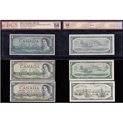 Bank of Canada $1 Trio, 1954