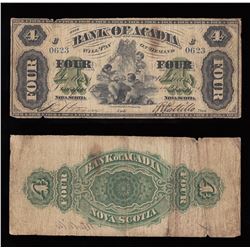 Bank of Acadia $4, 1872