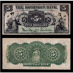 Dominion Bank $5, 1905