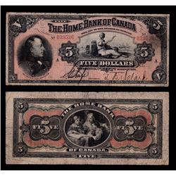 Home Bank of Canada $5, 1904