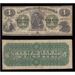 Banque Jacques Cartier $4, 1870