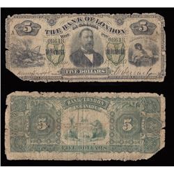Bank of London $5, 1883