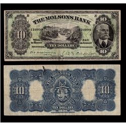 Molsons Bank $10, 1916