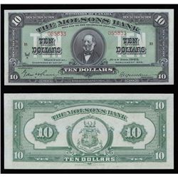 Molsons Bank $10, 1922