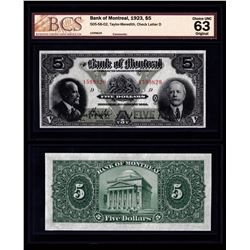 Bank of Montreal $5, 1923