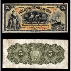 Bank of Nova Scotia $5, 1908