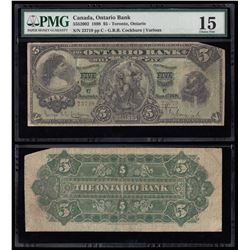Ontario Bank $5, 1898