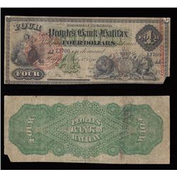 Peoples Bank of Halifax $4, 1870
