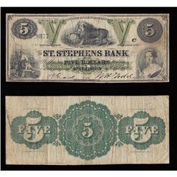 St. Stephens Bank $5, 1886