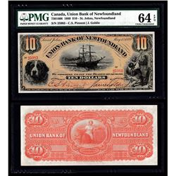 Union Bank of Newfoundland $10, 1889