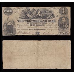 Westmorland Bank $4, 1856