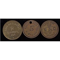 Lot of 3 Ontario Tokens