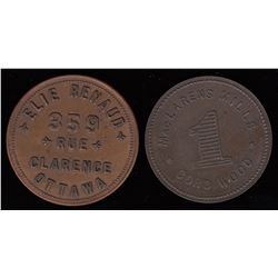 Lot of 2 Ontario Tokens