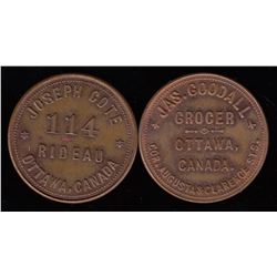 Lot of 2 Ontario Tokens