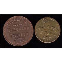 Lot of 2 Ontario Tokens