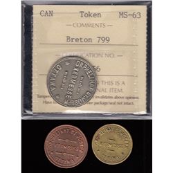 Lot of 3 Ontario Tokens