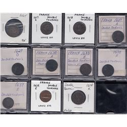 Lot of 11 Double Tournois of Louis XIV.