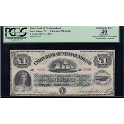 Union Bank of Newfoundland £1, 1880