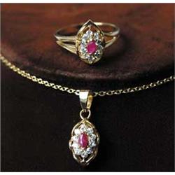 RUBY & DIAMOND NECKLACE & RING
