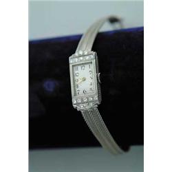 LADY'S WHITE GOLD & DIAMOND WATCH